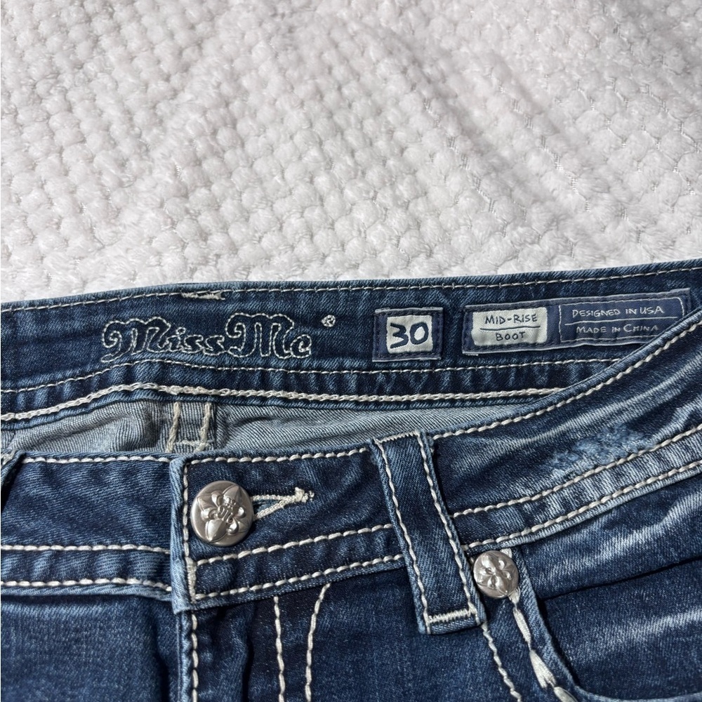 Miss Me Indigo Straight Leg Jeans - Picture 6 of 8